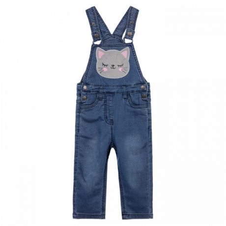 Брюки и джинсы Playtoday Полукомбинезон детский текстильный джинсовый для девочек 32123043