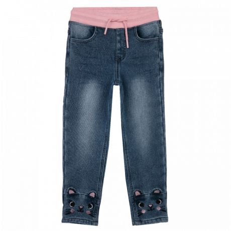 Брюки и джинсы Playtoday Брюки текстильные джинсовые утепленные флисом для девочек 32122238