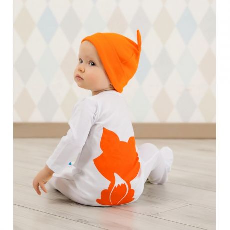 Комплекты детской одежды Carrot Набор: комбинезон-слип Лисичка сзади и шапочка