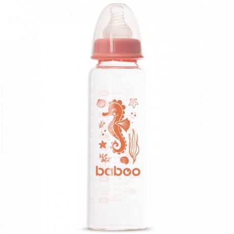 Бутылочки Baboo стеклянная с соской Sea life с 3 мес. 240 мл