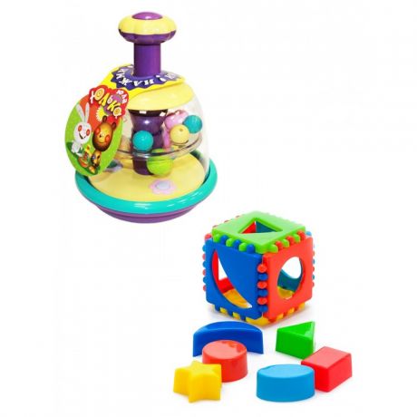 Развивающие игрушки Тебе-Игрушка Юла Юлька + Игрушка Кубик логический малый