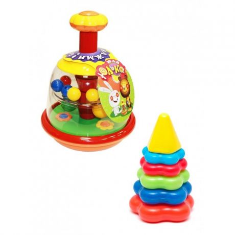 Развивающие игрушки Тебе-Игрушка Юла Юлька + Пирамида детская малая