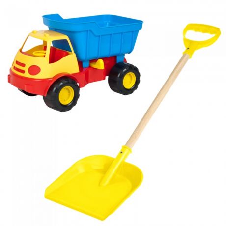 Игровые наборы Тебе-Игрушка Автомобиль самосвал Active + лопата пластмассовая с деревянной ручкой 60 см