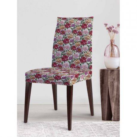 Аксессуары для мебели JoyArty Декоративный велюровый чехол на стул со спинкой Стена из роз