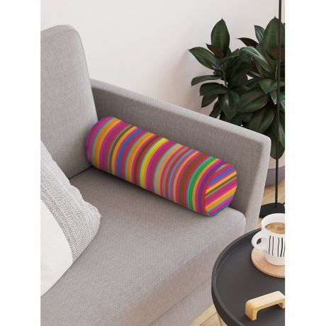 Подушки для малыша JoyArty Декоративная подушка валик на молнии Строгая радуга 45 см