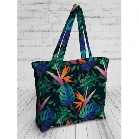 Сумки для мамы JoyArty Текстильная женская сумка на молнии Монстера тропическая
