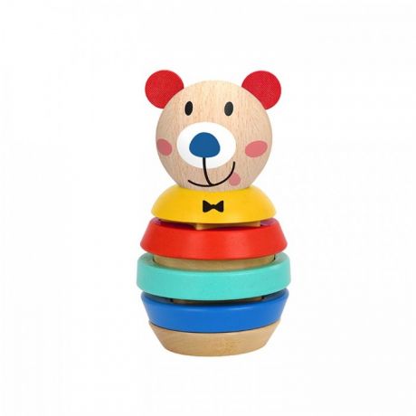 Деревянные игрушки Tooky Toy Пирамидка Мишка-формы