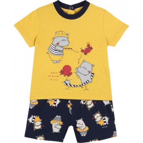 Комплекты детской одежды Chicco Комплект для мальчика Бегемоты