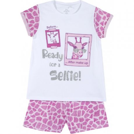 Домашняя одежда Chicco Пижама для девочек (футболка, шорты) Жираф