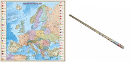 Атласы и карты Ди Эм Би Политическая карта Европы 1:3.2 Ламинированная Прозрачный тубус 140х156