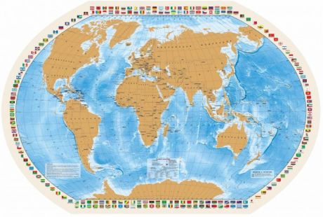 Атласы и карты Ди Эм Би Скретч-карта со стирающимся слоем Мир моих путешествий Картонный тубус 90х58