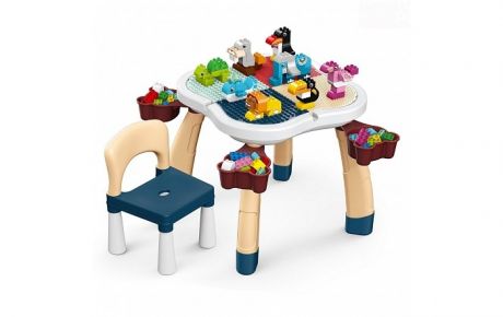 Конструкторы Pituso Комплект стола и стула для игры с конструктором 47х47х46,5 см