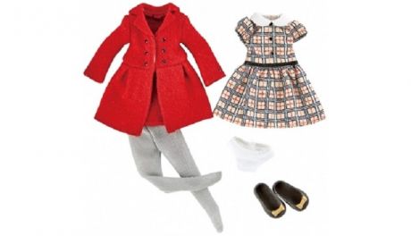 Куклы и одежда для кукол Kruselings Одежда и обувь для куклы Хлоя в красном пальто 23 см