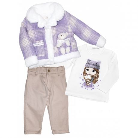 Комплекты детской одежды Baby Rose Комплект для девочки жакет, лонгслив, брюки 3583