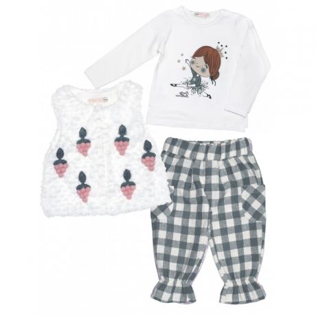 Комплекты детской одежды Baby Rose Комплект для девочки жилет, лонгслив и брюки 3522