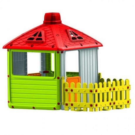 Игровые домики Dolu Игровой домик для улицы Городской дом с ограждением