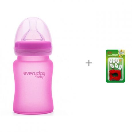 Бутылочки Everyday Baby Стеклянная 150 мл с индикатором температуры и блокирующие устройства Baby Safety