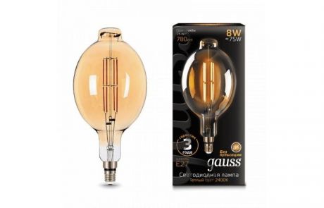 Светильники Gauss Лампа Vintage Filament LED BT180 8W E27 780lm 2400K