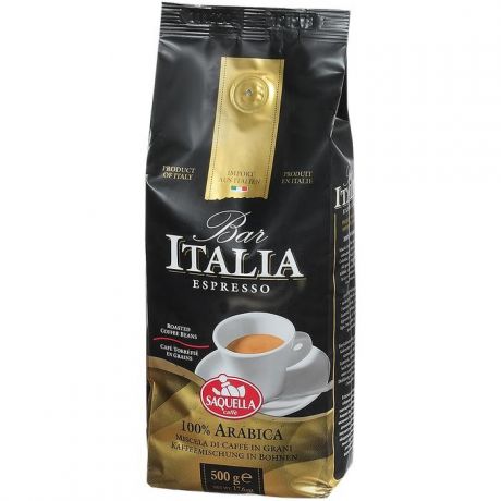 Кофе Saquella Кофе в зернах Bar Italia Espresso 100% Arabica 500 г