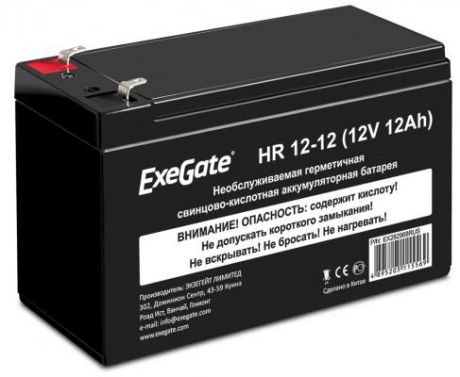 Exegate EX282968RUS Exegate EX282968RUS Аккумуляторная батарея ExeGate HR 12-12 (12V 12Ah 1251W), клеммы F2