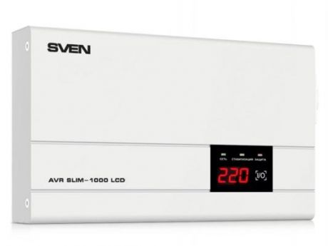 Стабилизатор напряжения Sven AVR SLIM-1000 LCD серый 1 розетка