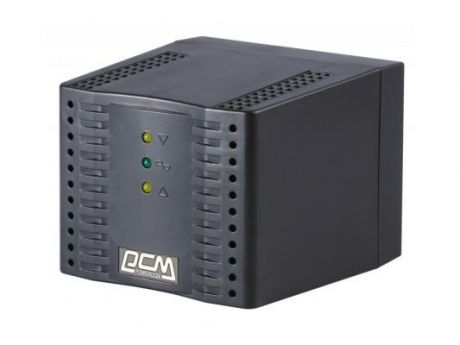 Стабилизатор напряжения Powercom TCA-1200 черный 4 розетки 1 м