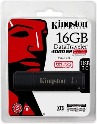 Флешка 16Gb Kingston DataTraveler 4000 G2 USB 3.0 черный DT4000G2DM/16GB