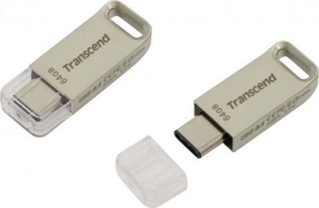 Флешка USB 64Gb Transcend JetFlash 850 OTG TS64GJF850S серебристый