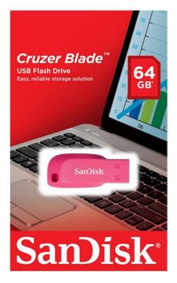 Флешка USB 64Gb SanDisk Cruzer Blade SDCZ50C-064G-B35PE розовый