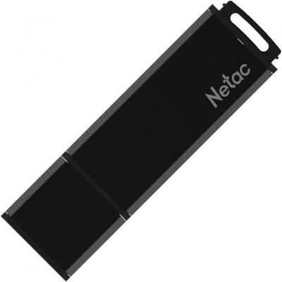 Флеш Диск Netac U351 8Gb <NT03U351N-008G-20BK>, USB2.0, с колпачком, металлическая чёрная