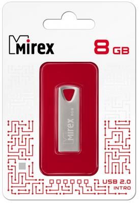 Флеш накопитель 8GB Mirex Intro, USB 2.0, Металл