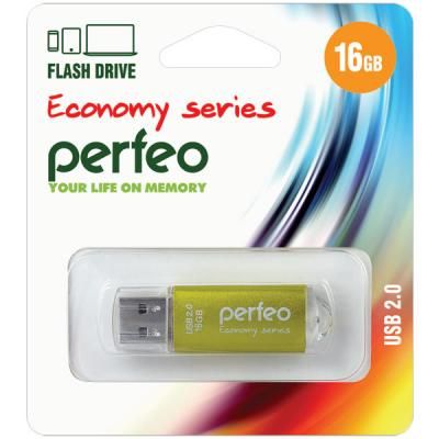 Флешка 16Gb Perfeo E01 USB 2.0 золотистый PF-E01Gl016ES