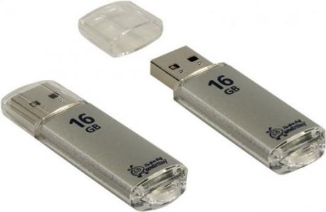 Флешка 16Gb Smart Buy V-Cut USB 2.0 серебристый SB16GBVC-S