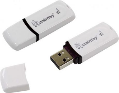 Флешка 16Gb Smart Buy Paean USB 2.0 белый SB16GBPN-W