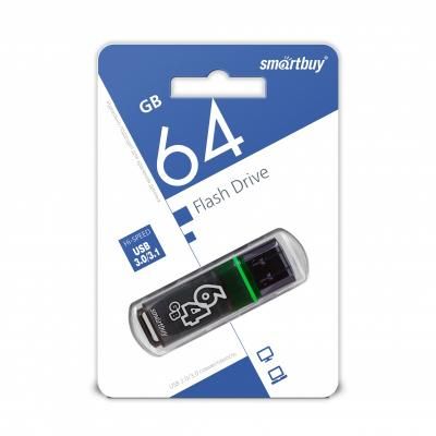 Флешка 64Gb Smart Buy Glossy USB 3.0 серый SB64GBGS-DG