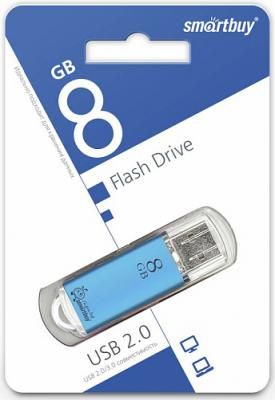 Флешка 8Gb Smart Buy V-Cut USB 2.0 синий SB8GBVC-B