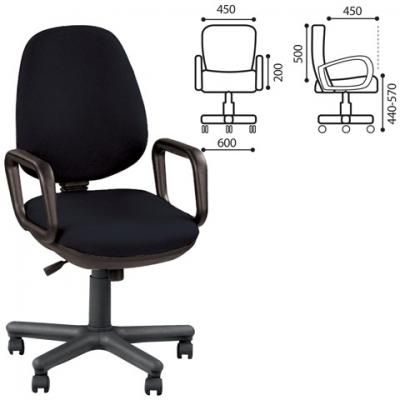 Кресло офисное "Comfort GTP" с подлокотниками, черное ZT-25