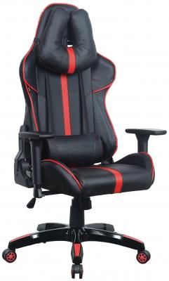 Кресло компьютерное BRABIX "GT Carbon GM-120", две подушки, экокожа, черное/красное, 531931
