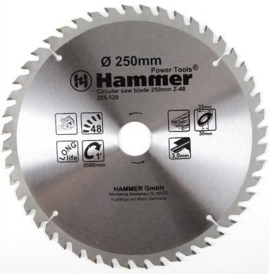 Диск пильный Hammer Flex 205-120 CSB WD 250мм*48*32/30мм по дереву