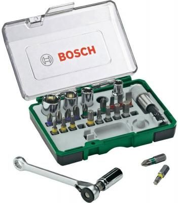 Мини-набор насадок-бит BOSCH (2.607.017.331) с ключем-трещеткой 27 шт.+ ручная отвертка