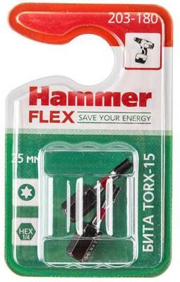 Бита Hammer Flex 203-180 TORX-15 25мм, 2шт.