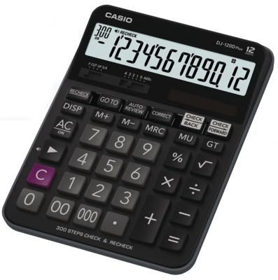 Калькулятор бухгалтерский CASIO DJ-120DPLUS-W 12-разрядный черный 250385