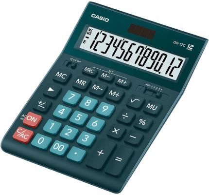 Калькулятор настольный CASIO GR-12С-DG 12-разрядный зеленый 250440