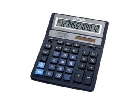 Калькулятор Citizen SDC-888XBL двойное питание 12 разряда бухгалтерский синий