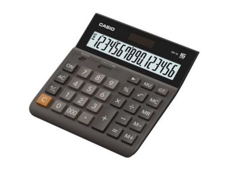 Калькулятор Casio DH-16-BK-S-EH 16-разрядный коричневый/черный