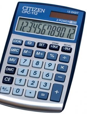 Калькулятор карманный Citizen CPC-112WB 12-разрядный серый