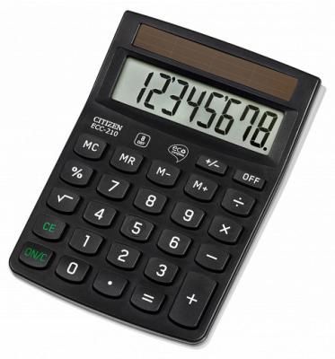 Калькулятор настольный Citizen ECC-210 8-разрядный черный