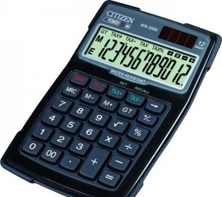 Калькулятор настольный 12 разр влагозащитный TAX GT, разм. 106х152х38 мм