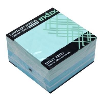 Бумага с липким слоем Index 450 листов 76x76 мм голубой 4680291040921