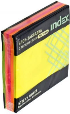 Бумага с липким слоем Index 150 листов 76x76 мм многоцветный РАДУГА I444810